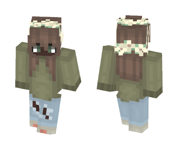 Girl With a Flower Crown - Flower Crown Minecraft Skins - image 1