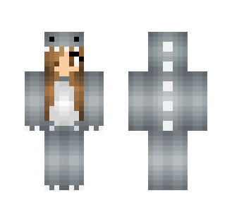 Grey Dino Hoodie (Female) - Female Minecraft Skins - image 2