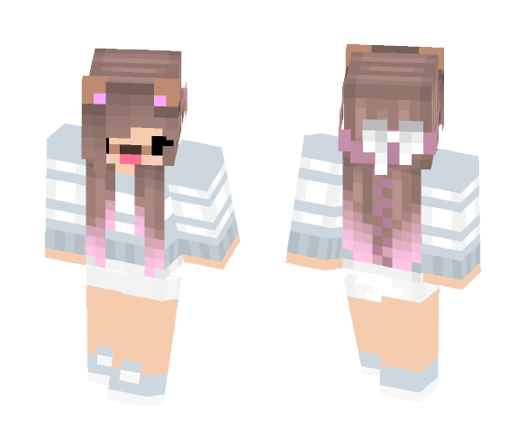 Cute Brown Haired Dog Filter Girl - Color Haired Girls Minecraft Skins - image 1