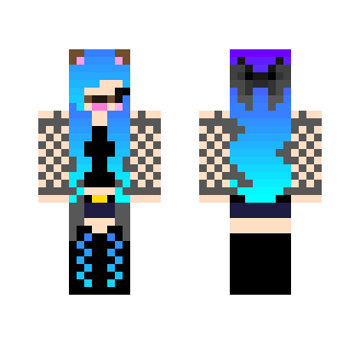 Cute blue haired dog filter girl - Color Haired Girls Minecraft Skins - image 2