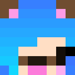 Cute blue haired dog filter girl - Color Haired Girls Minecraft Skins - image 3
