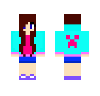 Colorful Creeper Girl - Girl Minecraft Skins - image 2