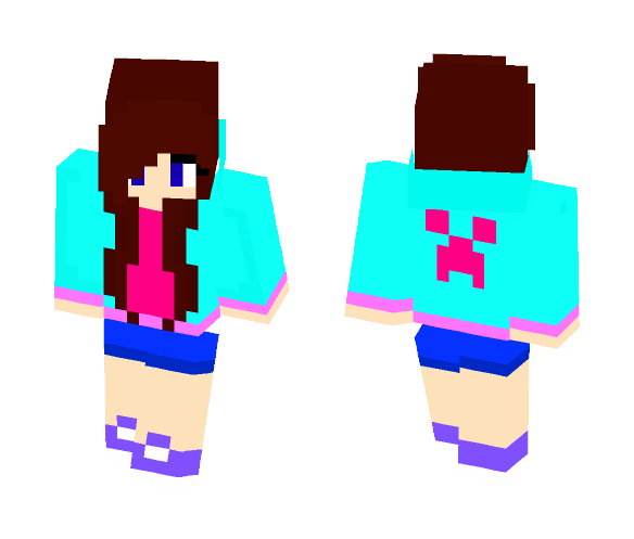 Colorful Creeper Girl - Girl Minecraft Skins - image 1