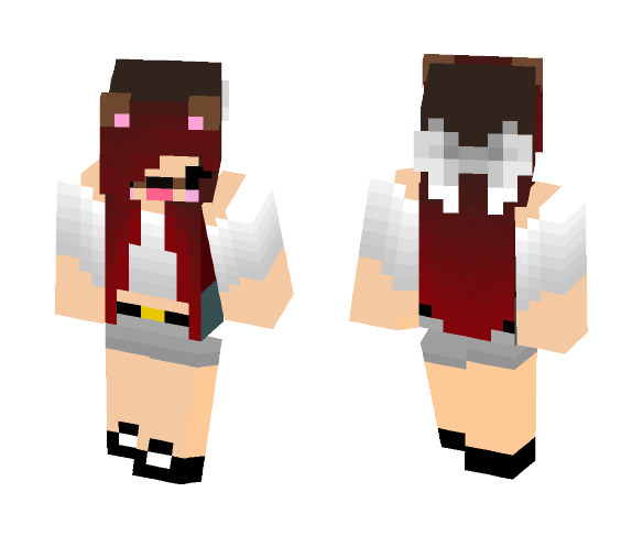 Red Haired Dog Filter Girl - Color Haired Girls Minecraft Skins - image 1