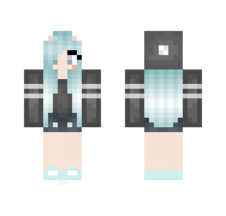 Casual Blue Beanie Girl - Girl Minecraft Skins - image 2