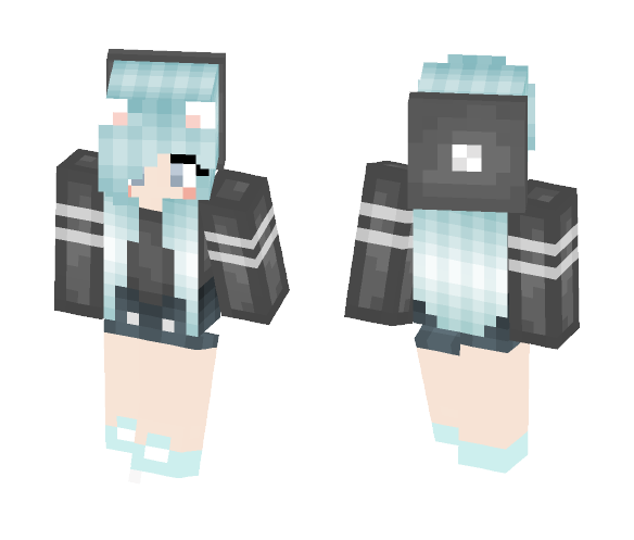 Casual Blue Beanie Girl - Girl Minecraft Skins - image 1