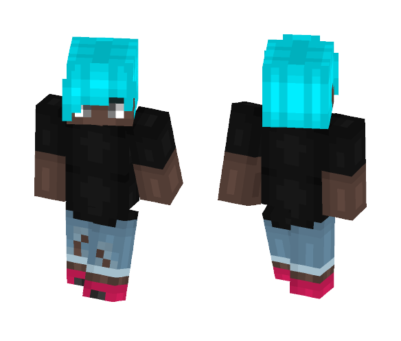 Boy With Blue Hair - Boy Minecraft Skins - image 1