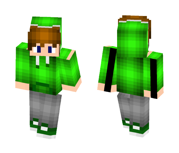 Green Hoodie Boy - Boy Minecraft Skins - image 1