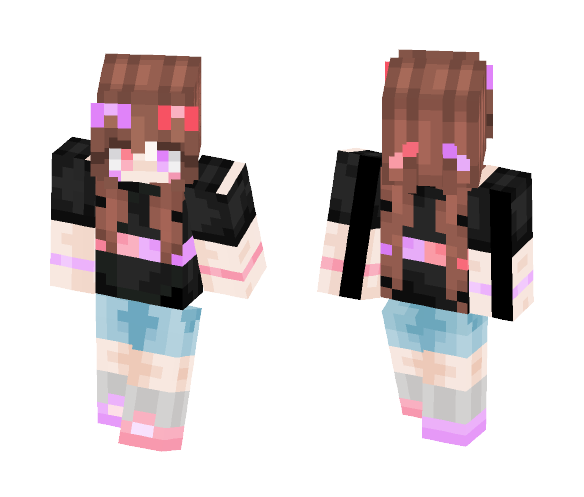 Red and Purple Girl - Girl Minecraft Skins - image 1