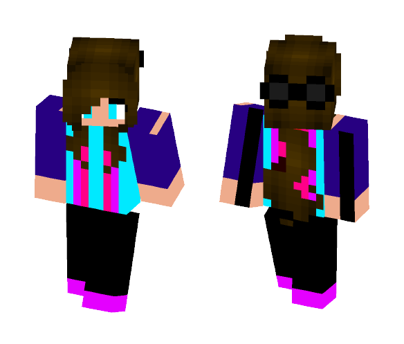 Girl with long hair - Color Haired Girls Minecraft Skins - image 1