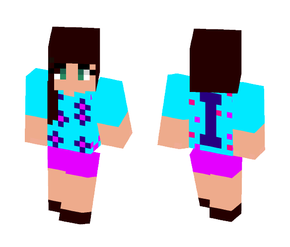 Girl with a "I" top - Girl Minecraft Skins - image 1