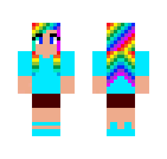 Girl with rainbow hair - Color Haired Girls Minecraft Skins - image 2
