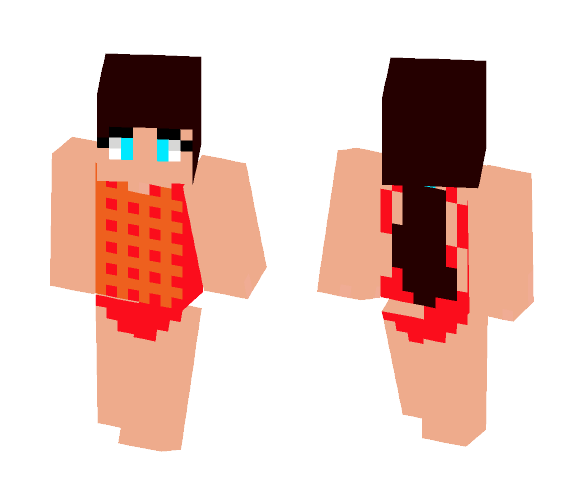Girl with orange one piece bathers - Girl Minecraft Skins - image 1