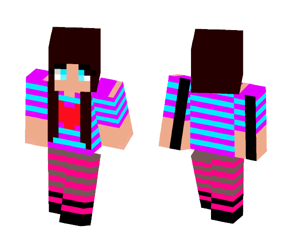Girl with a love heart top - Girl Minecraft Skins - image 1