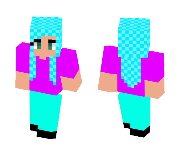 Girl with blue hair - Color Haired Girls Minecraft Skins - image 1