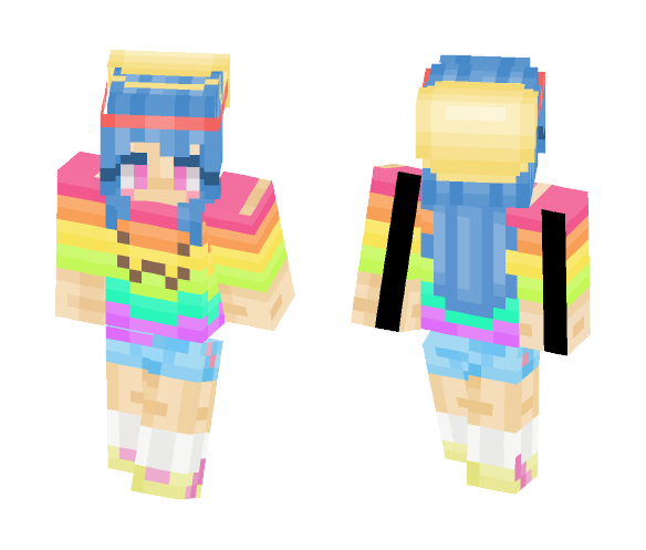 Rainbow Summer Girl - Girl Minecraft Skins - image 1