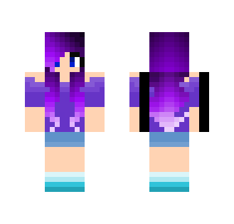 Purple hair Summer Girl - Color Haired Girls Minecraft Skins - image 2