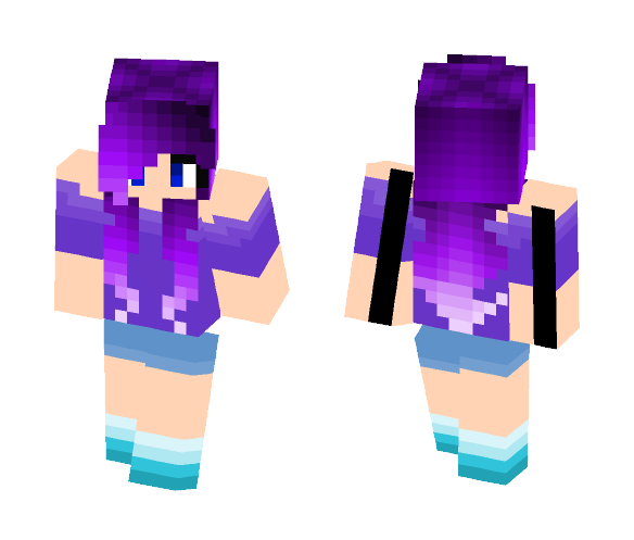 Purple hair Summer Girl - Color Haired Girls Minecraft Skins - image 1