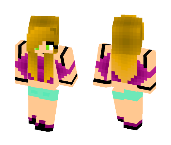 blonde emo cute purple theme - Female Minecraft Skins - image 1