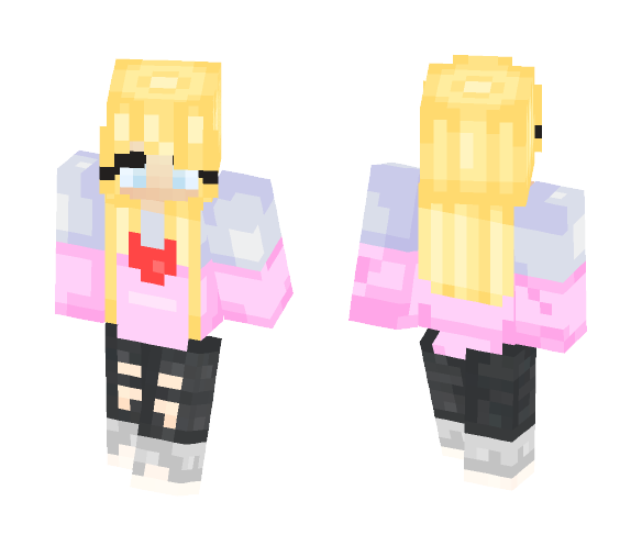 ~Heart sweater cute girl - Cute Girls Minecraft Skins - image 1