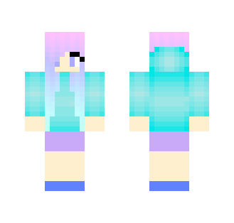 Galaxy ombre haired girl - Color Haired Girls Minecraft Skins - image 2