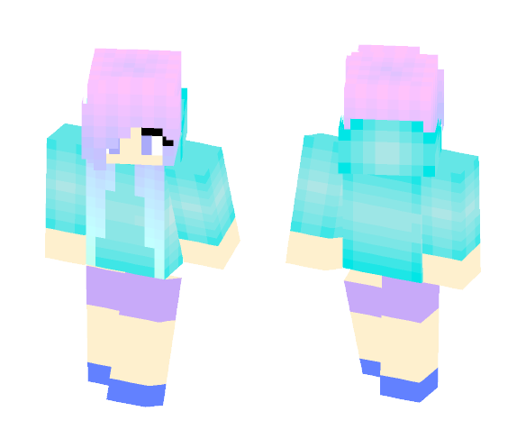 Galaxy ombre haired girl - Color Haired Girls Minecraft Skins - image 1