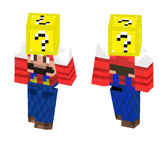 Mario holding block by marmoer - Male Minecraft Skins - image 1