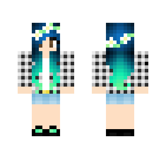Ombre Haired Flower Girl - Color Haired Girls Minecraft Skins - image 2