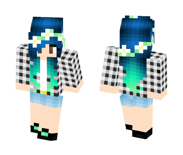 Ombre Haired Flower Girl - Color Haired Girls Minecraft Skins - image 1