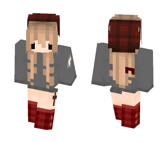 ☣ Cherry Red - Female Minecraft Skins - image 1
