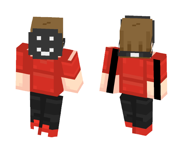 _Panda~Red thing with a mask - Male Minecraft Skins - image 1