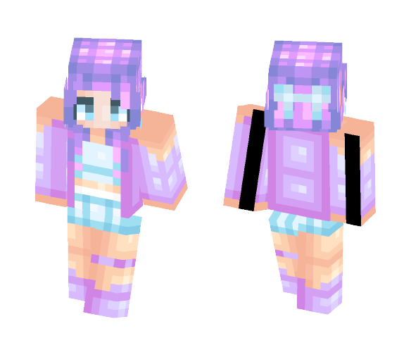 blue and purple pastels - Female Minecraft Skins - image 1