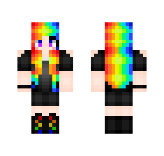 Rainbow Hair - Female Minecraft Skins - image 2