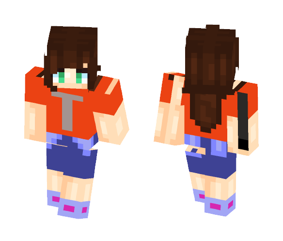 girl red shirt - Girl Minecraft Skins - image 1