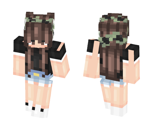 Black Tumblr Girl ; Glompieee Req - Girl Minecraft Skins - image 1