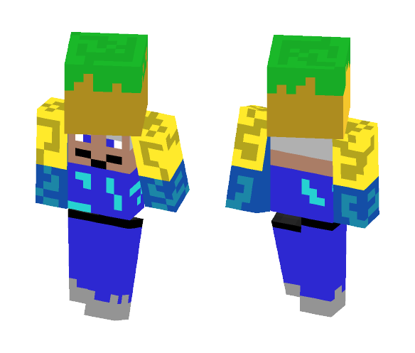 old man holding gold/dirt block - Male Minecraft Skins - image 1
