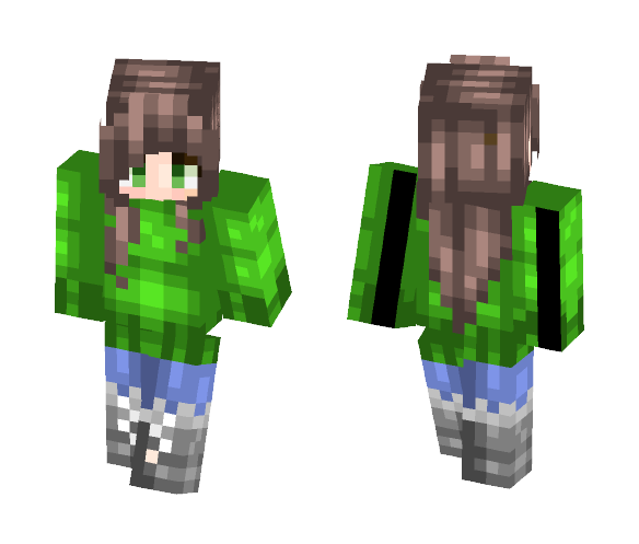☯Ϻίɗ☯ A Green Sweater c: - Female Minecraft Skins - image 1