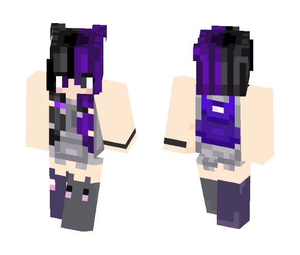 Black and Purple - Female Minecraft Skins - image 1