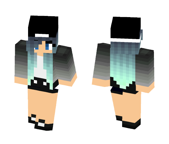 blue ombre cool girl - Girl Minecraft Skins - image 1
