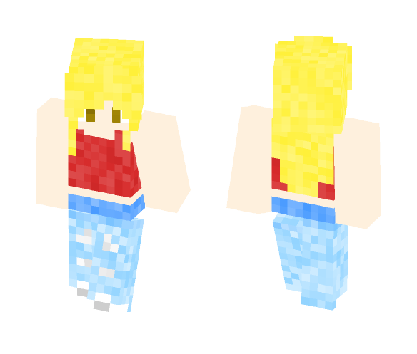 Red Tank Top with Ripped Jeans - Female Minecraft Skins - image 1