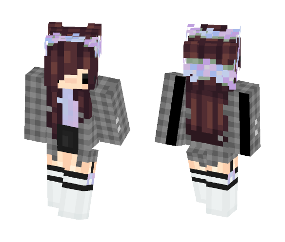 ✿ Main ✿ [Chibi w/ flannel] - Female Minecraft Skins - image 1