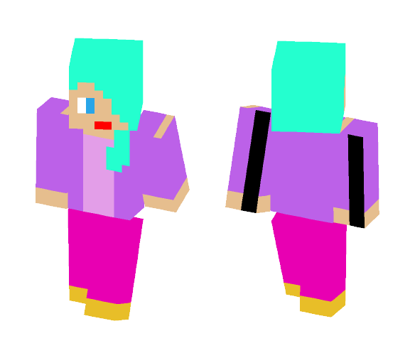 Teal-Haired Girl - Color Haired Girls Minecraft Skins - image 1