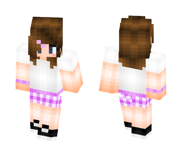 -Simplistic short-haired brunette- - Female Minecraft Skins - image 1