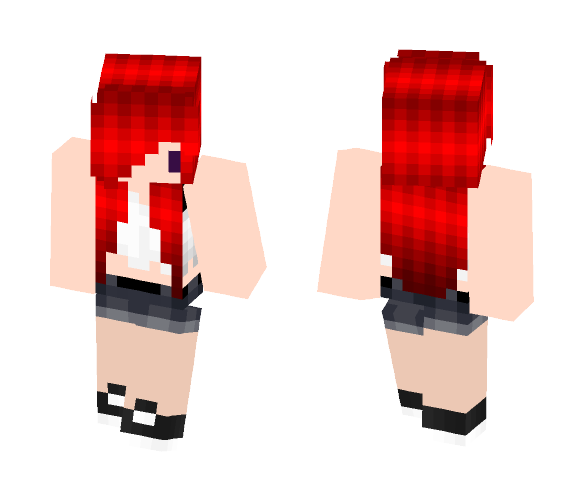 Kawaii Red Hair Girl - Color Haired Girls Minecraft Skins - image 1