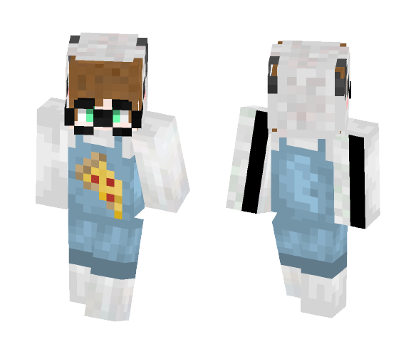 Panda Salopette Love Pizza - Male Minecraft Skins - image 1