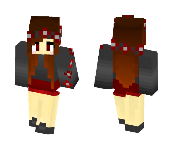 Maroon x grey - Female Minecraft Skins - image 1