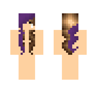 Purple and brown hair model 2