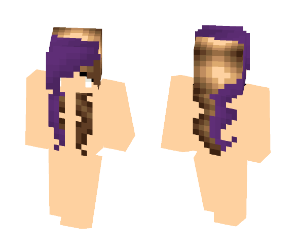 Purple and brown hair model 2