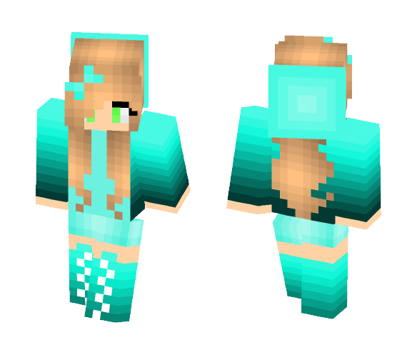 Adorable Neon Blue Jacket Girl - Girl Minecraft Skins - image 1