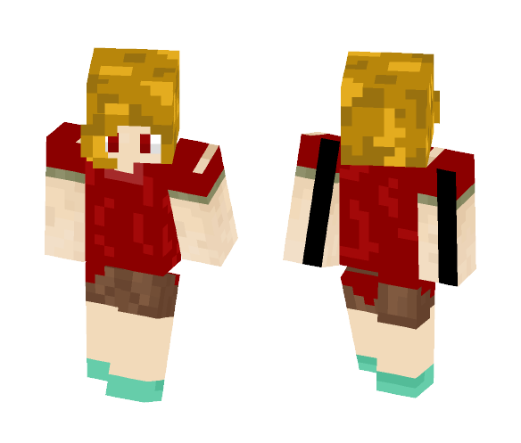 A person in a red shirt - Male Minecraft Skins - image 1